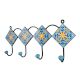 Turquoise Yellow Floral Tiles Hooks
